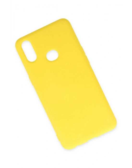 Newface Samsung Galaxy A10S Kılıf Nano içi Kadife Silikon - Sarı