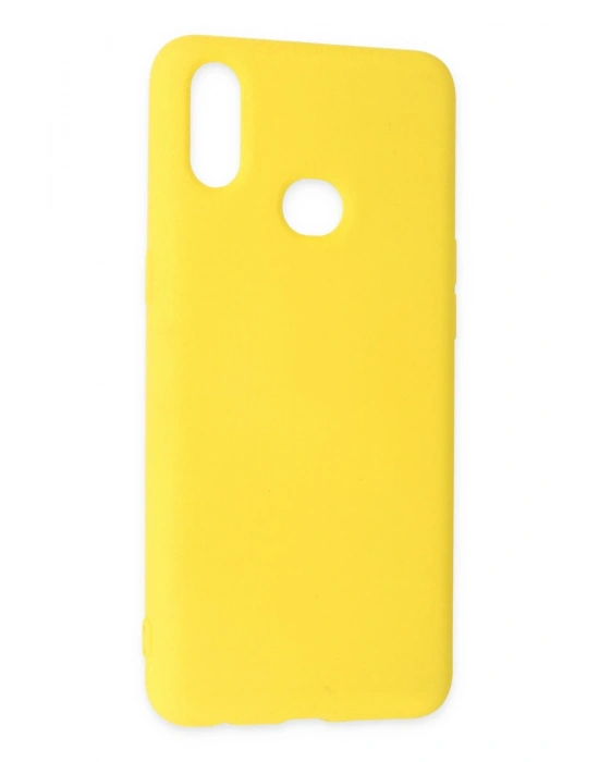 Newface Samsung Galaxy A10S Kılıf Nano içi Kadife Silikon - Sarı