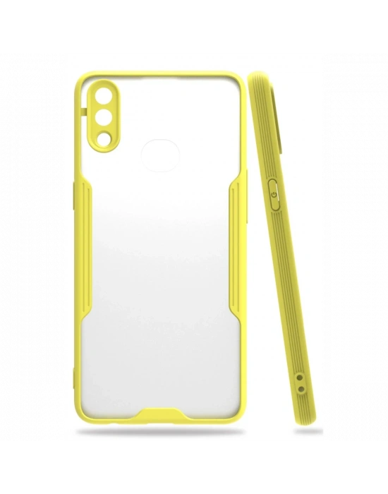 Newface Samsung Galaxy A10S Kılıf Platin Silikon - Sarı