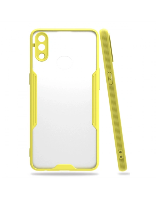 Newface Samsung Galaxy A10S Kılıf Platin Silikon - Sarı