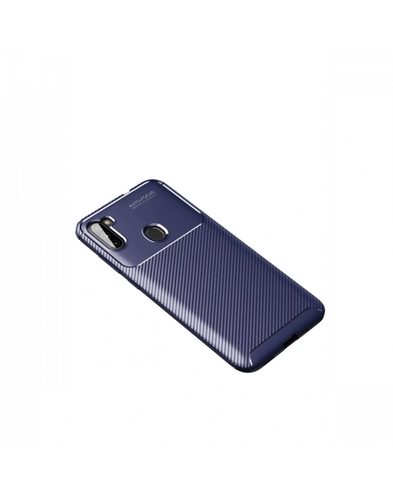Newface Samsung Galaxy A11 Kılıf Auto Focus Karbon Kapak - Lacivert