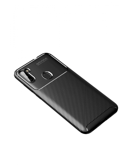 Newface Samsung Galaxy A11 Kılıf Auto Focus Karbon Kapak - Siyah