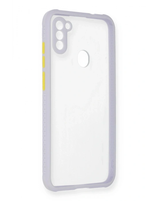 Newface Samsung Galaxy A11 Kılıf Miami Şeffaf Silikon - Lila