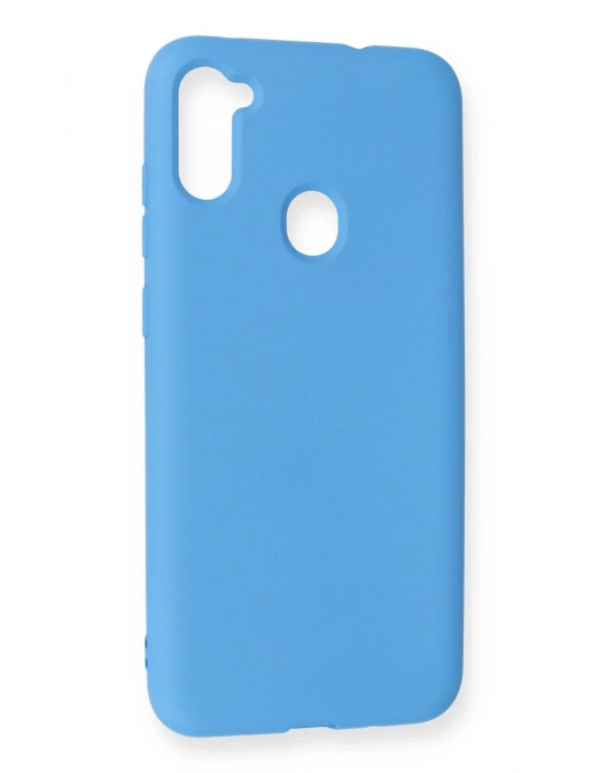 Newface Samsung Galaxy A11 Kılıf Nano içi Kadife Silikon - Mavi