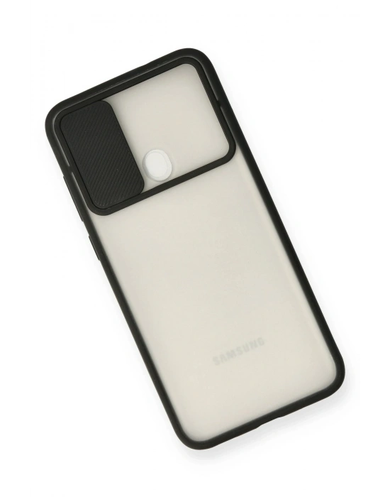 Newface Samsung Galaxy A11 Kılıf Palm Buzlu Kamera Sürgülü Silikon - Siyah