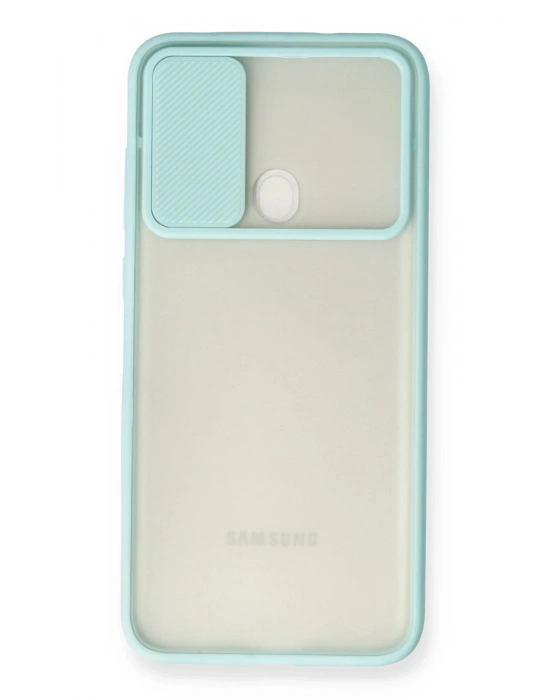 Newface Samsung Galaxy A11 Kılıf Palm Buzlu Kamera Sürgülü Silikon - Turkuaz