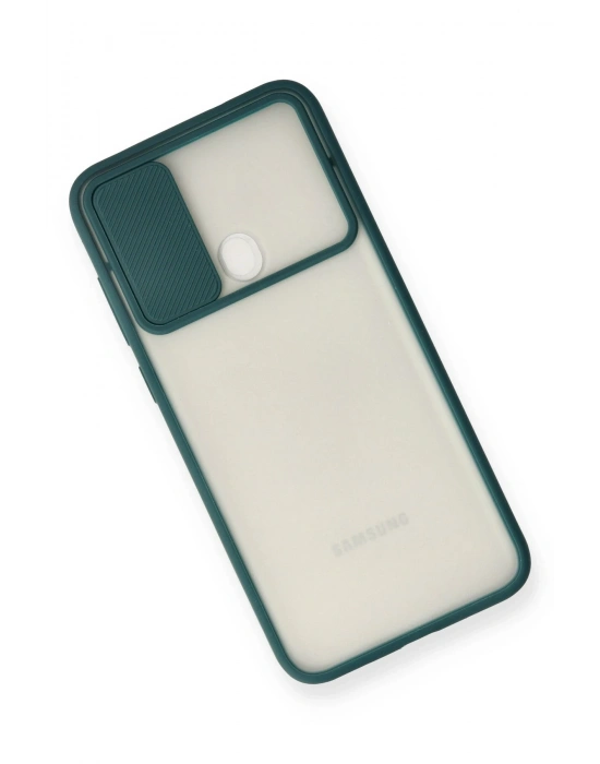 Newface Samsung Galaxy A11 Kılıf Palm Buzlu Kamera Sürgülü Silikon - Yeşil