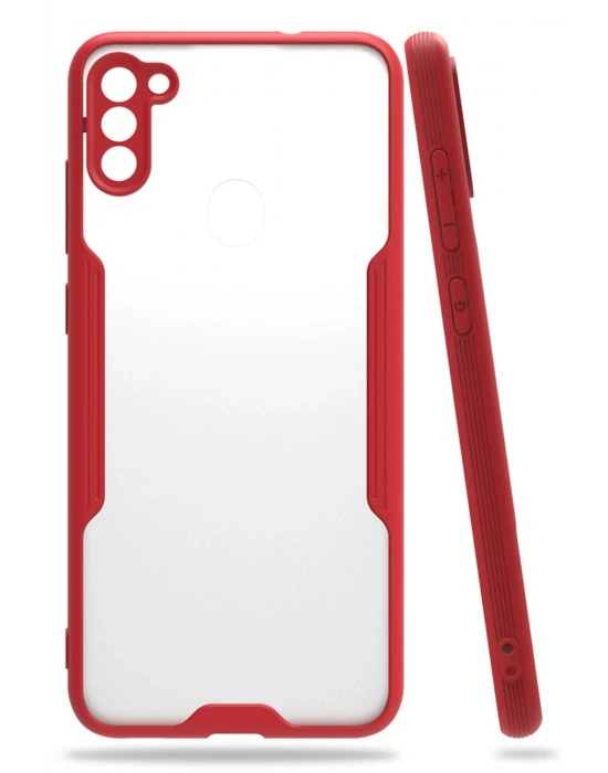 Newface Samsung Galaxy A11 Kılıf Platin Silikon - Kırmızı