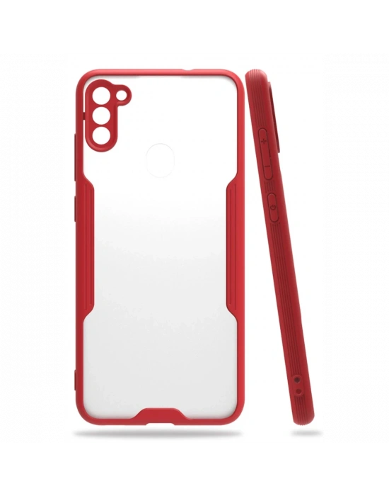 Newface Samsung Galaxy A11 Kılıf Platin Silikon - Kırmızı
