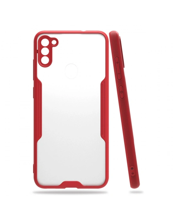Newface Samsung Galaxy A11 Kılıf Platin Silikon - Kırmızı