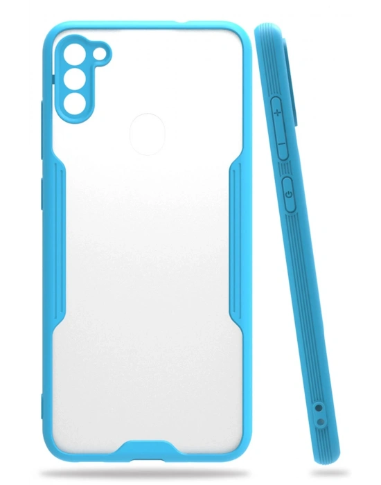 Newface Samsung Galaxy A11 Kılıf Platin Silikon - Mavi