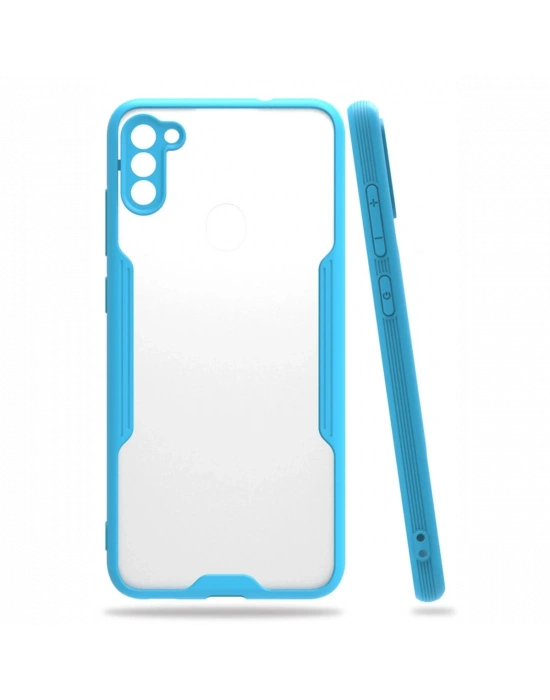 Newface Samsung Galaxy A11 Kılıf Platin Silikon - Mavi