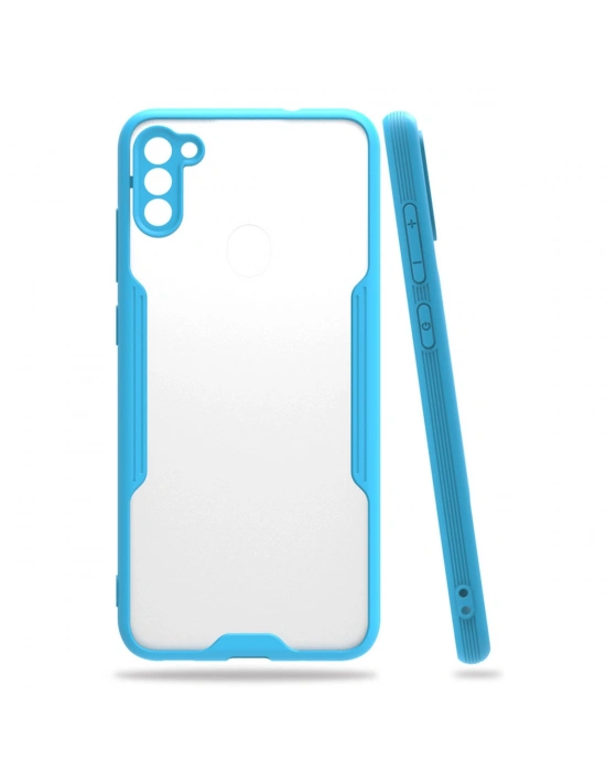 Newface Samsung Galaxy A11 Kılıf Platin Silikon - Mavi