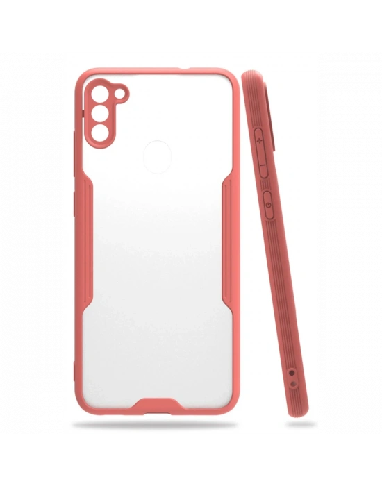 Newface Samsung Galaxy A11 Kılıf Platin Silikon - Pembe