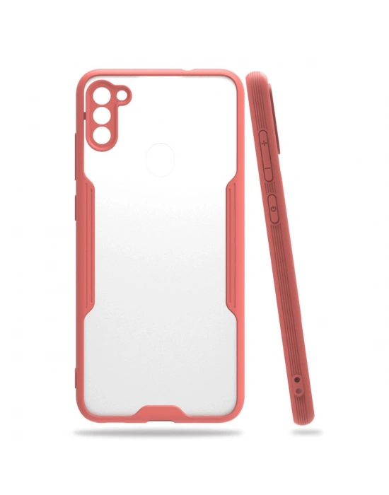 Newface Samsung Galaxy A11 Kılıf Platin Silikon - Pembe