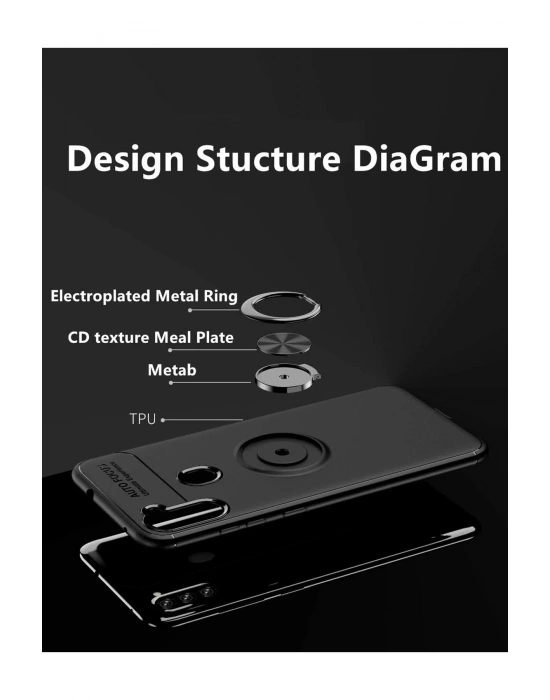 Newface Samsung Galaxy A11 Kılıf Range Yüzüklü Silikon - Kırmızı