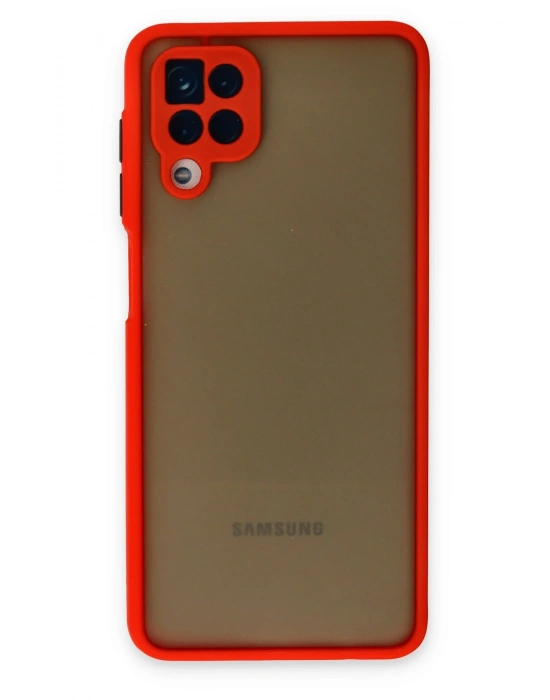 Newface Samsung Galaxy A12 Kılıf Montreal Silikon Kapak - Kırmızı