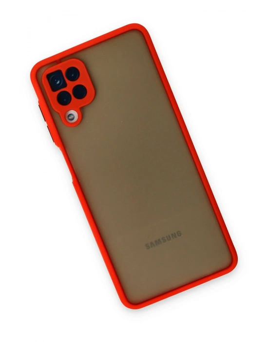 Newface Samsung Galaxy A12 Kılıf Montreal Silikon Kapak - Kırmızı