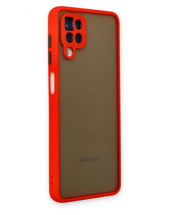 Newface Samsung Galaxy A12 Kılıf Montreal Silikon Kapak - Kırmızı