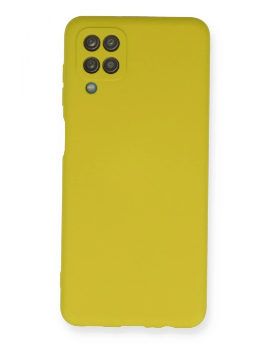 Newface Samsung Galaxy A12 Kılıf Nano içi Kadife Silikon - Sarı
