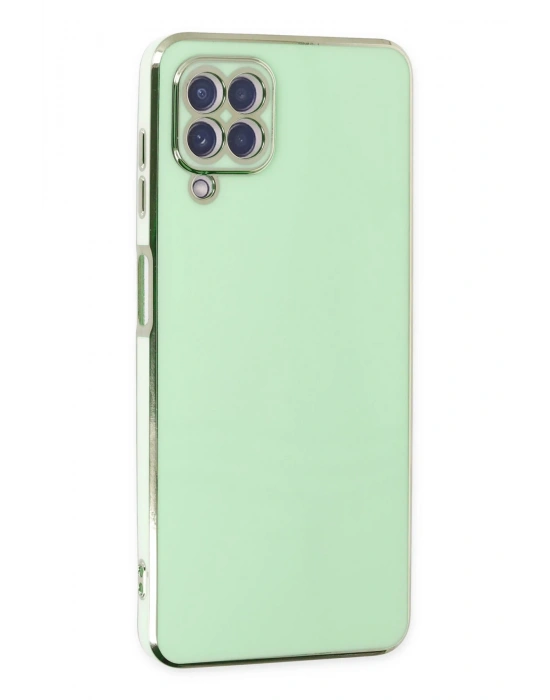 Newface Samsung Galaxy A12 Kılıf Volet Silikon - Açık Yeşil