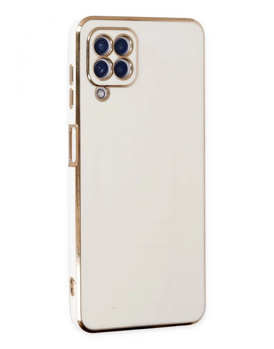 Newface Samsung Galaxy A12 Kılıf Volet Silikon - Beyaz