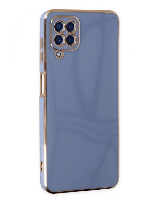 Newface Samsung Galaxy A12 Kılıf Volet Silikon - Mavi