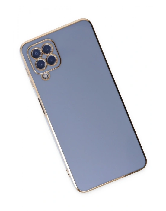 Newface Samsung Galaxy A12 Kılıf Volet Silikon - Mavi