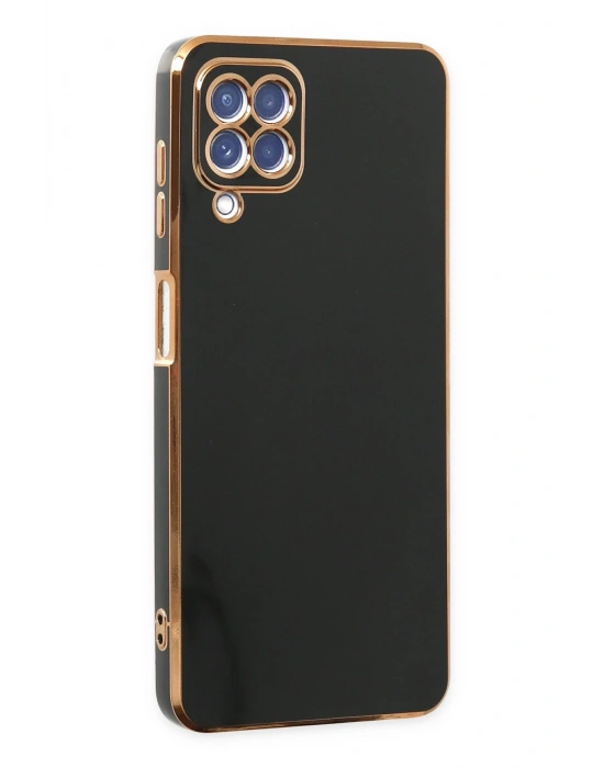 Newface Samsung Galaxy A12 Kılıf Volet Silikon - Siyah