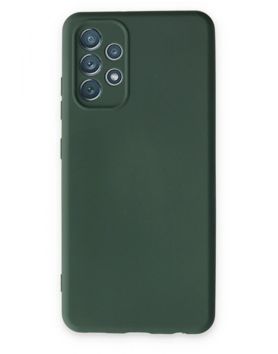 Newface Samsung Galaxy A13 4G Kılıf Nano içi Kadife Silikon - Koyu Yeşil
