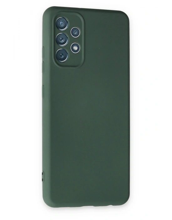 Newface Samsung Galaxy A13 4G Kılıf Nano içi Kadife Silikon - Koyu Yeşil