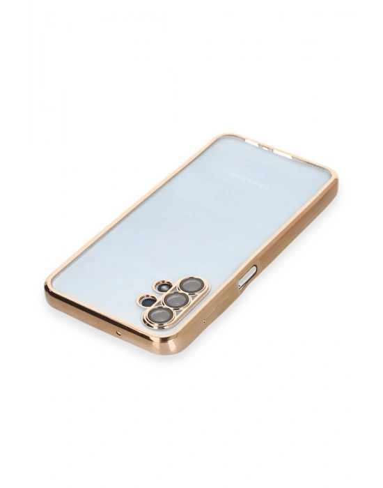 Newface Samsung Galaxy A13 4G Kılıf Razer Lensli Silikon - Gold