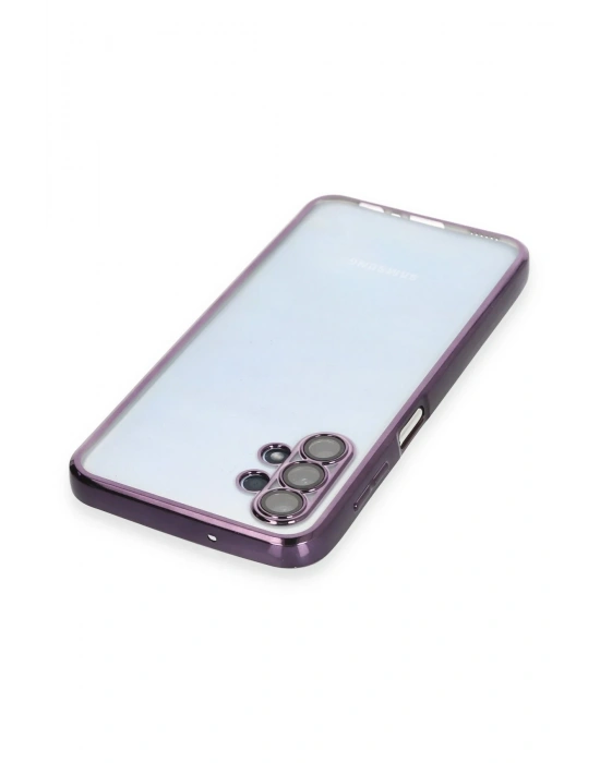 Newface Samsung Galaxy A13 4G Kılıf Razer Lensli Silikon - Mor