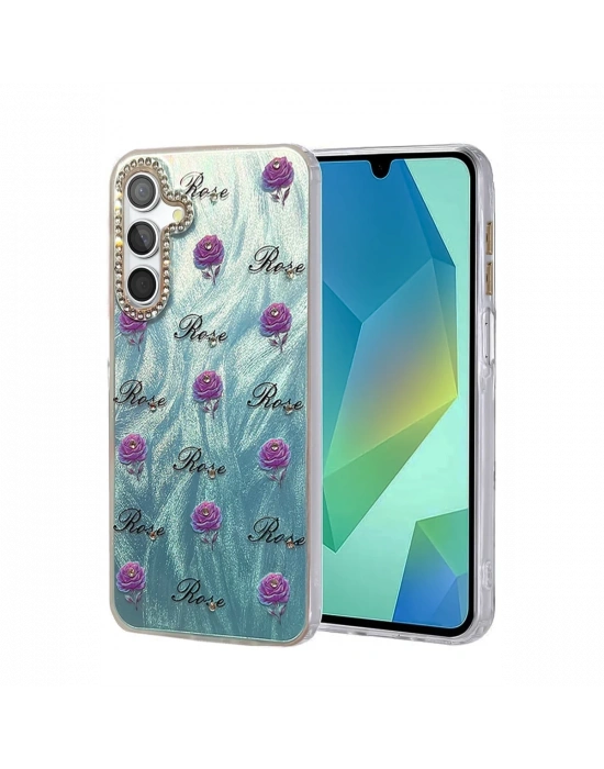 Newface Samsung Galaxy A14 4G Kılıf Blade Aynalı Desenli Kapak - Desen 9