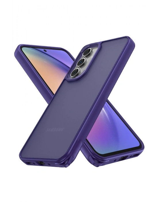 Newface Samsung Galaxy A14 4G Kılıf Elegant Kapak - Derin Mor