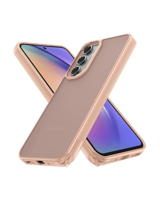 Newface Samsung Galaxy A14 4G Kılıf Elegant Kapak - Pudra