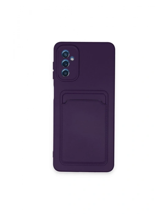 Newface Samsung Galaxy A14 4G Kılıf Kelvin Kartvizitli Silikon - Derin Mor