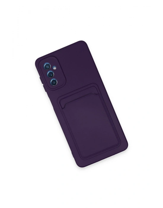 Newface Samsung Galaxy A14 4G Kılıf Kelvin Kartvizitli Silikon - Derin Mor