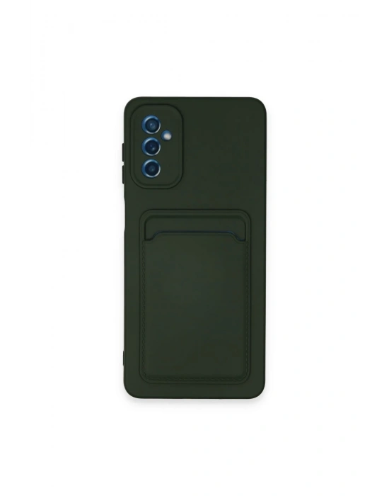 Newface Samsung Galaxy A14 4G Kılıf Kelvin Kartvizitli Silikon - Koyu Yeşil
