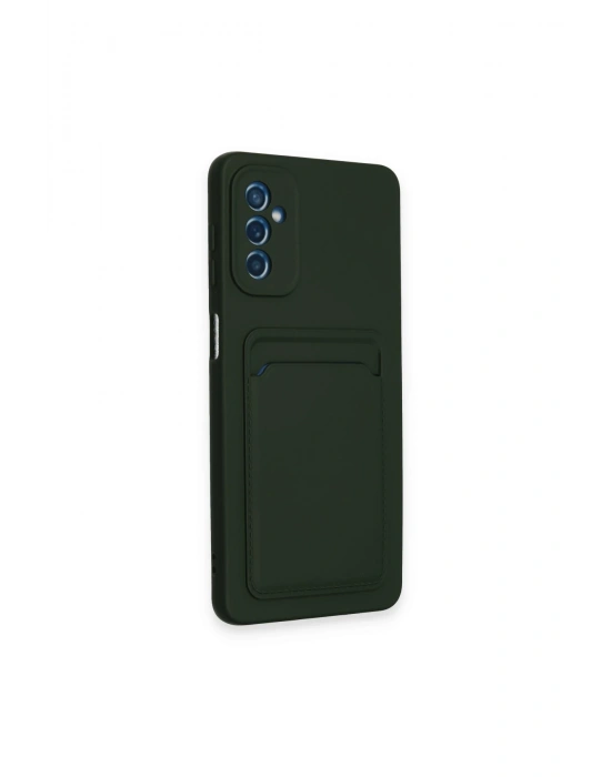 Newface Samsung Galaxy A14 4G Kılıf Kelvin Kartvizitli Silikon - Koyu Yeşil