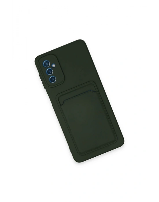 Newface Samsung Galaxy A14 4G Kılıf Kelvin Kartvizitli Silikon - Koyu Yeşil
