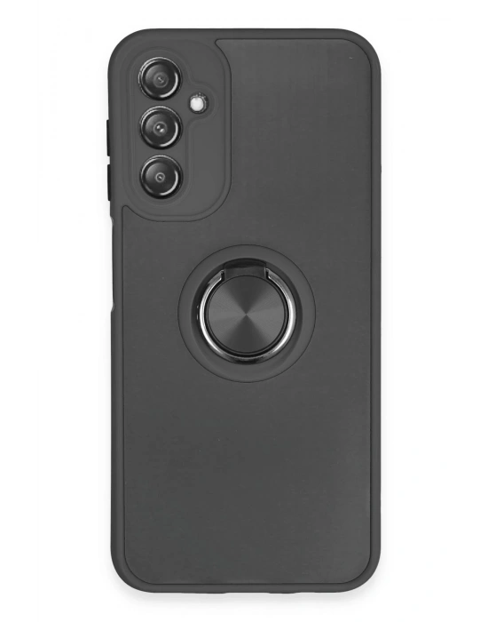 Newface Samsung Galaxy A14 4G Kılıf Montreal Yüzüklü Silikon Kapak - Siyah