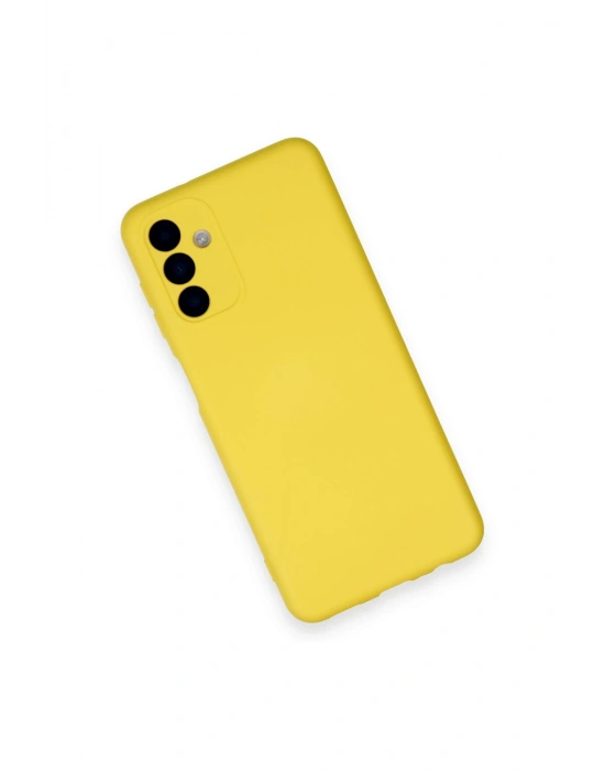 Newface Samsung Galaxy A14 4G Kılıf Nano içi Kadife Silikon - Sarı