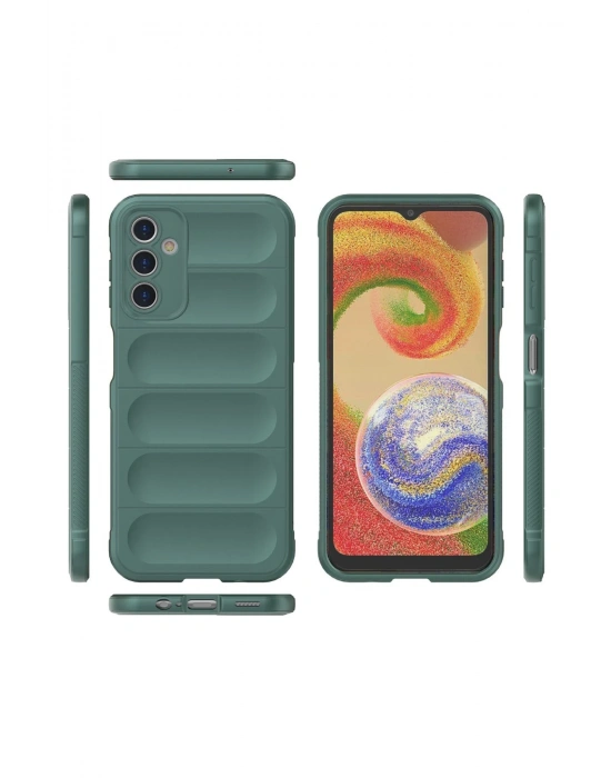 Newface Samsung Galaxy A14 4G Kılıf Optimum Silikon - Koyu Yeşil