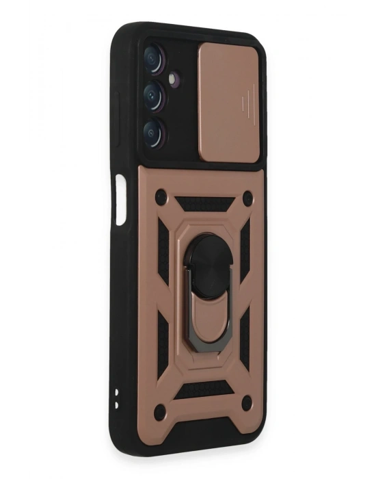 Newface Samsung Galaxy A14 4G Kılıf Pars Lens Yüzüklü Silikon - Rose Gold