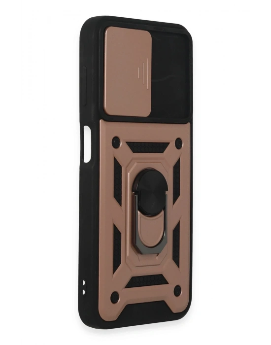 Newface Samsung Galaxy A14 4G Kılıf Pars Lens Yüzüklü Silikon - Rose Gold