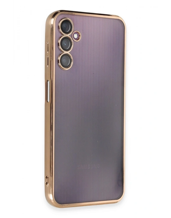 Newface Samsung Galaxy A14 4G Kılıf Razer Lensli Silikon - Gold