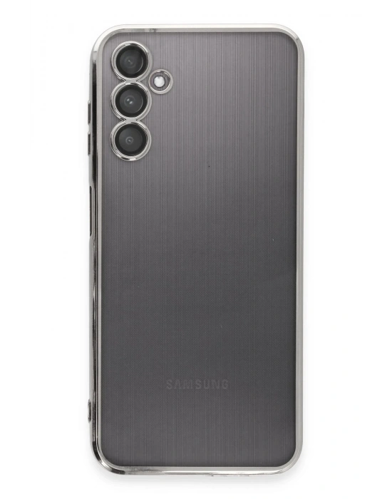 Newface Samsung Galaxy A14 4G Kılıf Razer Lensli Silikon - Gümüş