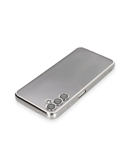 Newface Samsung Galaxy A14 4G Kılıf Razer Lensli Silikon - Gümüş