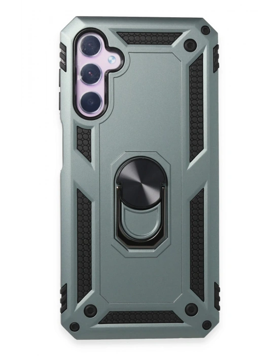 Newface Samsung Galaxy A14 4G Kılıf Sofya Yüzüklü Silikon Kapak - Yeşil